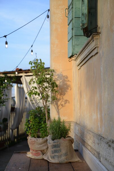 A rustic Italian house with warm-toned walls and greenery, representing the beauty of authentic, off-the-beaten-path travel in Italy