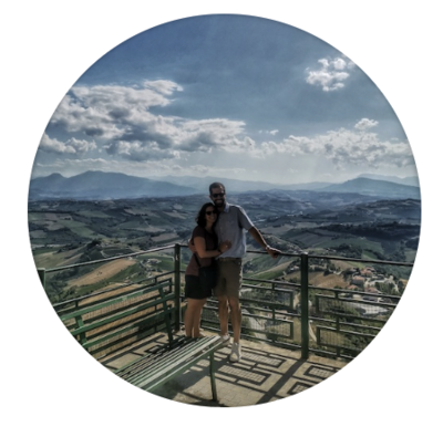 Rachel's photo accompanied with their positive review of their small group trip with The Italian on Tour